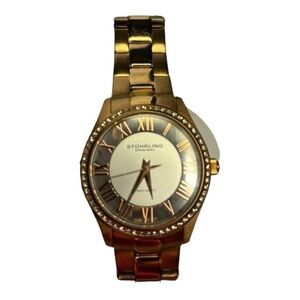 Stuhrling Winchester Swiss Quartz Ladies Watch Rose Gold Diamond Bezel